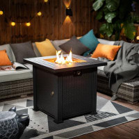 Latitude Run® Canova 24.1" H x 28.08" W Stainless Steel Propane Outdoor Fire Pit Table