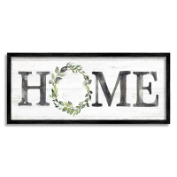 Stupell Industries Weathered Pattern Home Sign Botanical Wreath Greenery Giclee Texturized Art By Kristen Brockmon