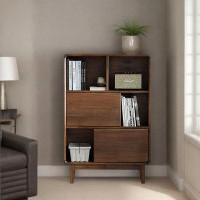 RARLON Black walnut solid wood bookcase Log display cabinet locker