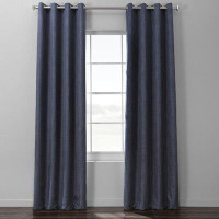 Charlton Home Golsby Grommet Faux Linen Blackout Curtains for Bedroom - Thermal Insulated Window Curtain Single Panel