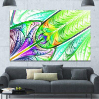 Design Art 'Green Blue Fractal Stained Glass' Graphic Art on Canvas