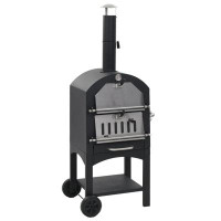 Arlmont & Co. Wauwinet Steel Built-in Wood-Fired Pizza Oven in Black