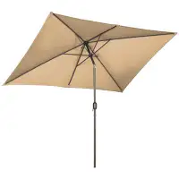 Arlmont & Co. Arlmont & Co. 6.5X10ft Patio Umbrella Rectangle Aluminum Tilt Garden Market Parasol Outdoor Sunshade Canop