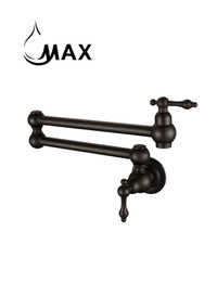 Pot Filler Faucet Double Handle Traditional Wall Mounted With Accessories Oil Rubbed Bronze Finish