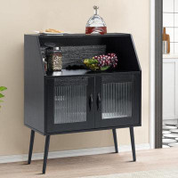 George Oliver modern design Storage chest With open storage space and Glass doors, for Living Room, Entryway