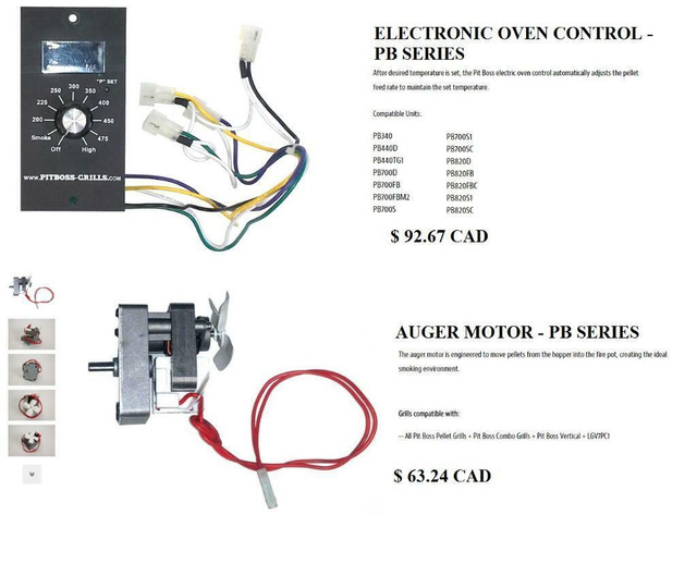 Pit Boss® - Service Parts - Control Boards, Probes, Casters, Dome Thermometer, Auger Motor, Igniter, Oven Control & Grid in BBQs & Outdoor Cooking - Image 3
