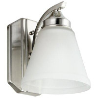 Red Barrel Studio 1-Light Brushed Nickel Modern Bell Vanity Wall Mount Light Fixture With Frosted Glass Shades