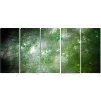 Design Art 'Blur Green Starry Fractal Sky' Graphic Art Print Multi-Piece Image on Canvas