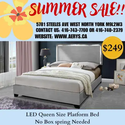 Summer Special Sale on Beds!! www.aerys.ca