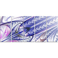 Design Art 'Blue on White Fractal Stained Glass' Graphic Art Print Multi-Piece Image on Canvas