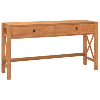 Loon Peak TDC Desk with 2 Drawers 39.4"x15.7"x29.5" Teak Wood