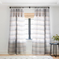 East Urban Home Holli Zollinger French Linen Stripe Navy 1pc Sheer Window Curtain Panel