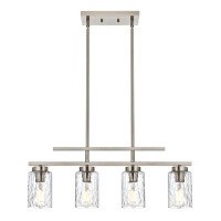 Breakwater Bay 4 Light Chandeliers Modern Dining Room Lighting Fixtures Hanging With Water Ripple Glass Shade Brushed Ni