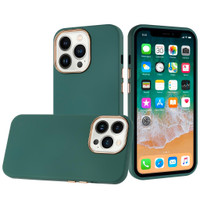 iPhone 15 / 14 / 13 Classy Slick Chromed Around Hybrid Case Cover - Midnight Green