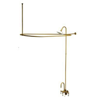 Kingston Brass Vintage Triple Handle Wall Mounted Clawfoot Tub Faucet Trim with Diverter