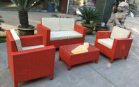 NEW 4 PCS OUTDOOR FURNITURE SET RED POPIN RED CHEAPEST IN TOWN