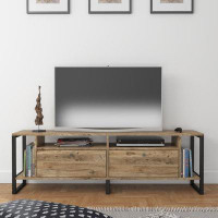 17 Stories Lotus Industrial TV Stand Up to 65" TVs Rustic Media Console