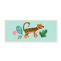 Stupell Industries Adorable Orange Tiger Leaves Plants Illustration Design  XL Stretched Canvas Wall Art By Heather Stri