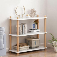 Latitude Run® 3-Tier Wooden Shelf Bookcase - Modern Open Bookshelf, Free Standing Storage Rack, Multifunctional Display