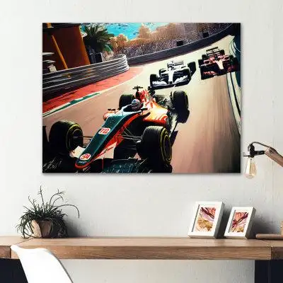 Latitude Run® Racing car in Monaco GP I - Modern Metal Wall Décor