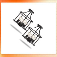 Latitude Run® 2 Pack Farmhouse Ceiling Lights, 4-Light Semi Flush Mount Ceiling Light Fixture