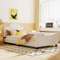 Red Barrel Studio Twin Size Upholstered Daybed with Cloud Shaped Headboard