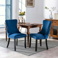 Rosdorf Park 2-Pcs Set Velvet Upholstered Dining Chair