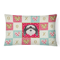 The Holiday Aisle® Horford Tibetan Terrier Love Outdoor Rectangular Cushion with filling