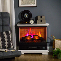 Electric Fireplace 26.8" W x 11.2" D x 25.9" H White