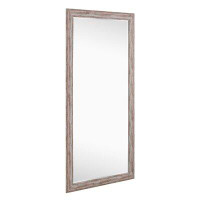 Gracie Oaks Karelis Rectangle Full Length Mirror, Faux Wood Farmhouse Mirror, Floor Mirror