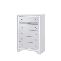 House of Hampton Matrix Traditional Style 5 Drawer Chest Made With Wood In White Colour
