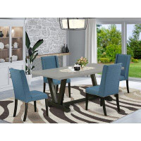 Wildon Home® Ashington 5 - Piece Rubberwood Solid Wood Dining Set