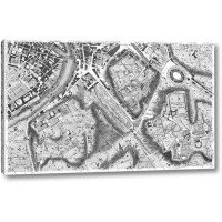 Williston Forge « rome section map » par giovanni battista nolli estampe numérique, reproduction d’art sur toile tendue
