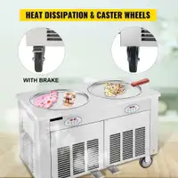 Ice Cream Roll Machine Commercial Ice Roll Maker For Yogurt 2-pan