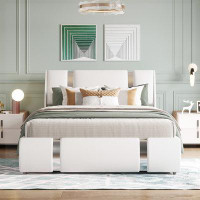 Ivy Bronx Faux Leather Platform bed with a Hydraulic Storage System
