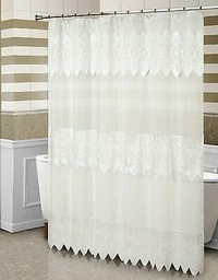 United Curtain Valerie Sheer Macrame Shower Curtain - Natural 70x72