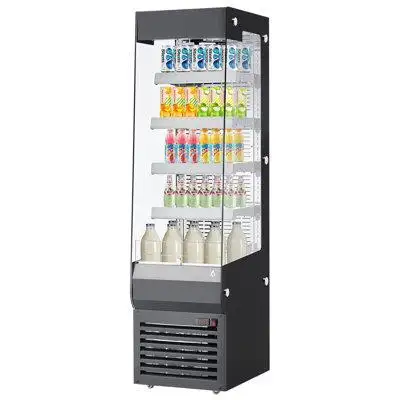 Position this open-air display refrigerator in your cafeterias bakeries convenience stores supermark...