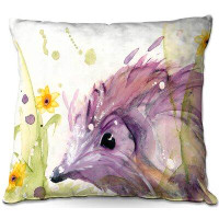 East Urban Home Couch Hedgehog in the Wildflowers Square Pillow Cover & Insert