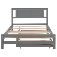 Red Barrel Studio Full Size Platform Bed With Adjustable Trundle