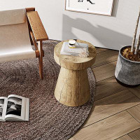 Millwood Pines Wooden Round Side Table/End Table