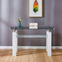 Wrought Studio Tempered Glass Top Console, Entryway, Sofa Table