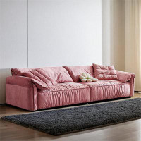 PULOSK 102.36" Pink 100% Polyester Modular Sofa cushion couch