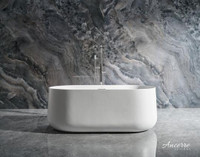 Ancerre - Cossue 61x32 Freestanding Acrylic Bathtub in Matte White w a Centre Drain  ANC