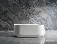Ancerre - Cossue 61x32 Freestanding Acrylic Bathtub in Matte White w a Centre Drain  ANC