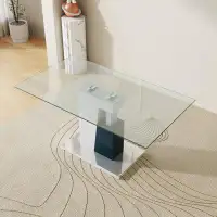 Ivy Bronx 63" Glass Dining Table