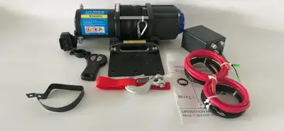 NEW 12V 4500 LBS SYNTHETIC ROPE WINCH &amp; REMOTE JTX4500