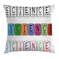 Ambesonne Periodic Table Science Letters Square Pillow Cover