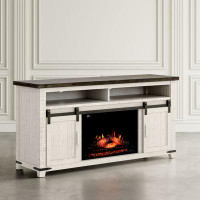 Laurel Foundry Modern Farmhouse Rayane TV Stand for TV up to 70" with Electric Fireplace Included