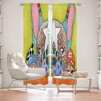 East Urban Home Lined Window Curtains 2-panel Set for Window Size 40" x 82" by Marley Ungaro - Sad French Bulldog