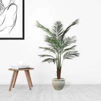 Primrue Areca Palm Collection - 1 Piece 5' Artificial Areca Palm Tree With 12 Fronds In Pot, Lifelike Indoor/outdoor Fau